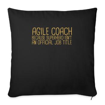 "Agile Coach Superhero | Agile" - Sofakissenbezug 45 x 45 cm - Schwarz - Vorne