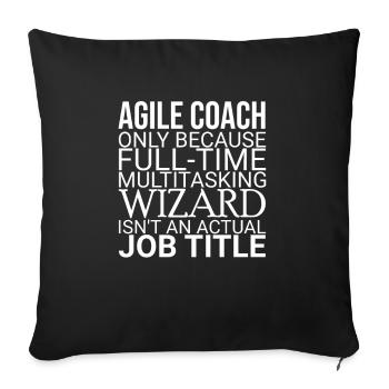 "Agile Coach Wizard | Agile" - Sofakissenbezug 45 x 45 cm - Schwarz - Vorne