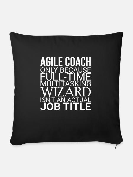 "Agile Coach Wizard | Agile" - Sofakissenbezug 45 x 45 cm - Schwarz