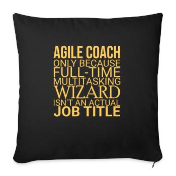 « Agile Coach Wizard | Agile » - Housse de coussin décorative 45 x 45 cm - noir - Devant