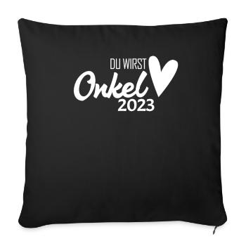 Onkel 2023 - Onkel werden - Sofakissenbezug 45 x 45 cm - Schwarz - Vorne