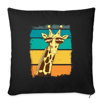 Vintage Giraffe Retro Giraffe Africa Animals Safari - Housse de coussin décorative 45 x 45 cm - noir - Devant