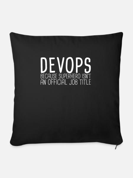 "DevOps Superhero | Softwareentwicklung" - Sofakissenbezug 45 x 45 cm - Schwarz