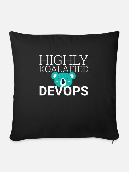 "DevOps Koalafied | Softwareentwicklung" - Sofakissenbezug 45 x 45 cm - Schwarz
