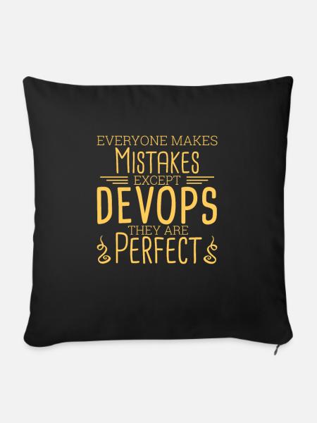 "DevOps Perfect | Softwareentwicklung" - Sofakissenbezug 45 x 45 cm - Schwarz