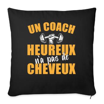 Coach sportif, idée cadeau entraîneur. Coaching - Housse de coussin décorative 45 x 45 cm - noir - Devant