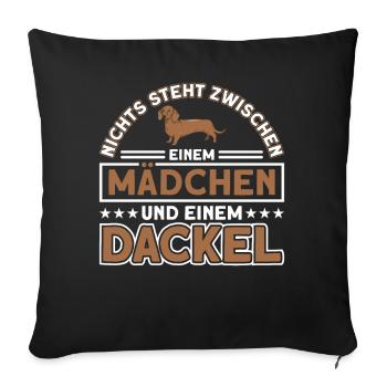 Hundeliebhaber Hunderasse Dackel Geschenk - Sofakissenbezug 45 x 45 cm - Schwarz - Vorne