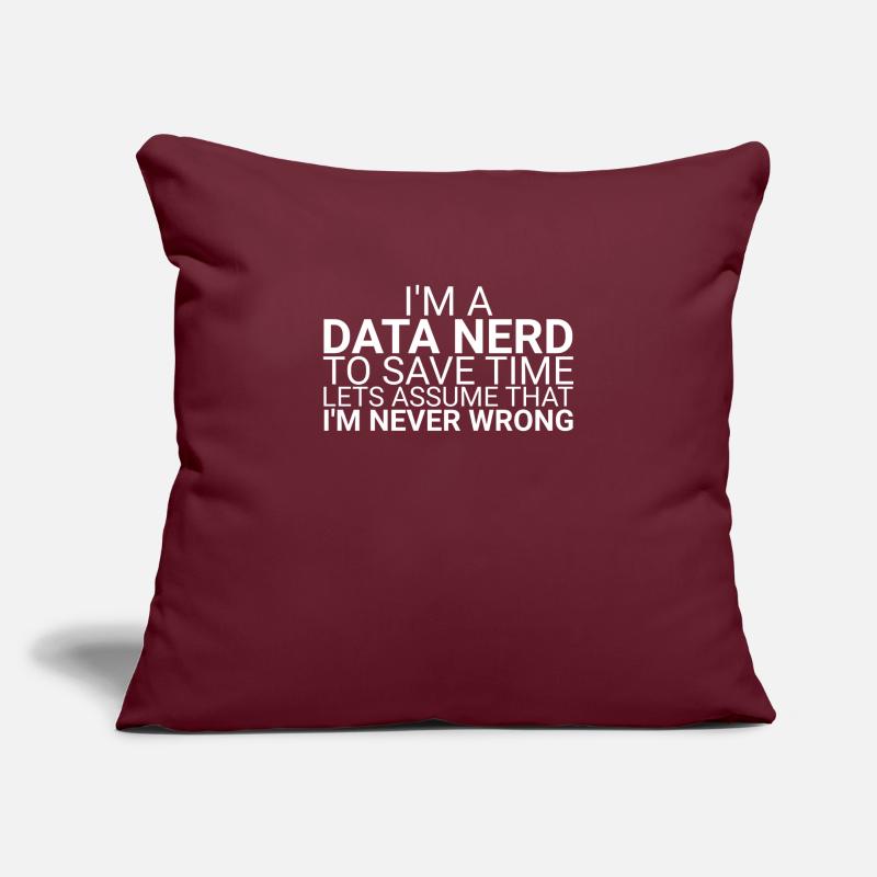 « Data Nerd Time | Science des données » Housse de coussin décorative 45 x 45 cm
