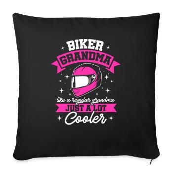 Women Motorcycle Biker Girl Motorcyclist - Sofa pillowcase 17,3'' x 17,3'' (45 x 45 cm) - black - Front