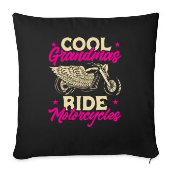 Women Motorcycle Biker Girl Motorcyclist - Sofa pillowcase 17,3'' x 17,3'' (45 x 45 cm) - black - Front