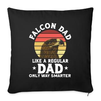 Falconer Falcon falconry gift - Sofa pillowcase 17,3'' x 17,3'' (45 x 45 cm) - black - Front