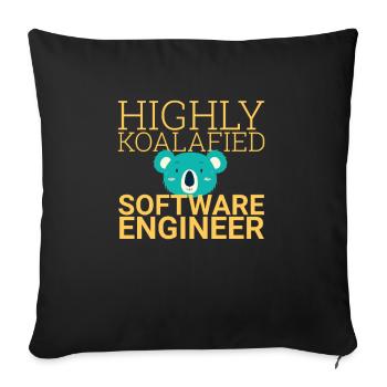 "Software Engineer Koalafied | Programming" - Sofakissenbezug 45 x 45 cm - Schwarz - Vorne