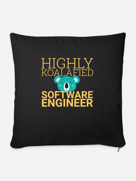 "Software Engineer Koalafied | Programming" - Sofakissenbezug 45 x 45 cm - Schwarz