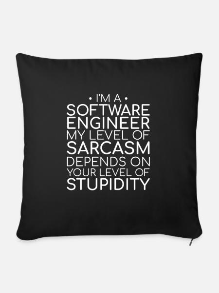 "Software Engineer Sarcasm | Programming" - Sofakissenbezug 45 x 45 cm - Schwarz