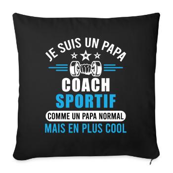 Coach sportif, idée cadeau entraîneur. Coaching - Housse de coussin décorative 45 x 45 cm - noir - Devant