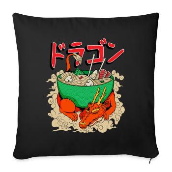 Japanese Dragon with Ramen Anime Japan - Sofa pillowcase 17,3'' x 17,3'' (45 x 45 cm) - black - Front