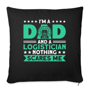 Logisticien Entrepôt Logistique Cadeau - Housse de coussin décorative 45 x 45 cm - noir - Devant