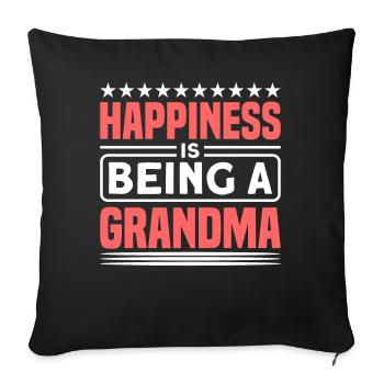 Grand-mère Grand-mère Grand-mère Cadeau - Housse de coussin décorative 45 x 45 cm - noir - Devant