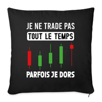 Trading idée cadeau finance crypto monnaie trader - Housse de coussin décorative 45 x 45 cm - noir - Devant