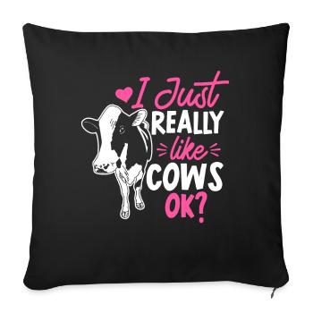 Farmer Cow lover Dairy farmer Cow breeding - Sofa pillowcase 17,3'' x 17,3'' (45 x 45 cm) - black - Front