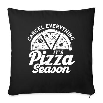 Gourmet Foodie Pizza Gift - Sofa pillowcase 17,3'' x 17,3'' (45 x 45 cm) - black - Front