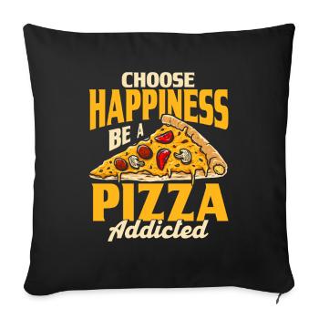 Gourmet Foodie Pizza Gift - Sofa pillowcase 17,3'' x 17,3'' (45 x 45 cm) - black - Front