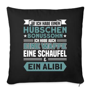 Cadeau de fils bonus de beau-fils de famille - Housse de coussin décorative 45 x 45 cm - noir - Devant