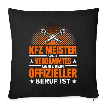 Mechaniker KFZ Mechantroniker KFZ Mechaniker - Sofakissenbezug 45 x 45 cm - Schwarz - Vorne