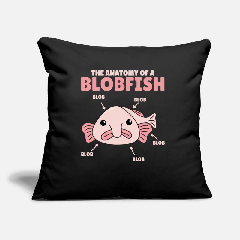 Blobfish Explication Anatomie d’un Blobfish Housse de coussin décorative 45 x 45 cm
