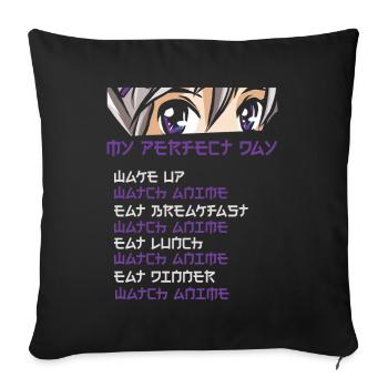 Anime Japanische Serien Manga Anime Geschenke - Sofakissenbezug 45 x 45 cm - Schwarz - Vorne