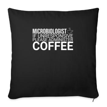 « Microbiologiste Café | Microbiologie » - Housse de coussin décorative 45 x 45 cm - noir - Devant