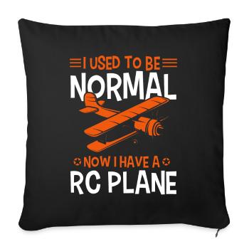 Model Airplane Model Flying Model Airplane - Sofa pillowcase 17,3'' x 17,3'' (45 x 45 cm) - black - Front
