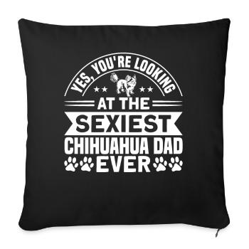 Chihuahua Chihuahua Papa Chihuahua Amoureux - Housse de coussin décorative 45 x 45 cm - noir - Devant
