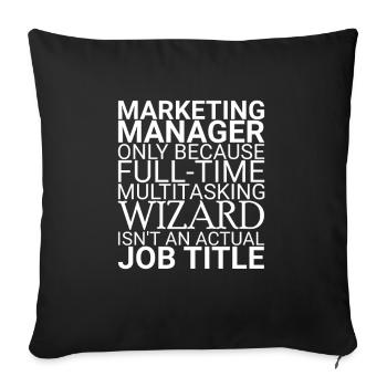 "Marketing Manager Wizard | Marketing" - Sofakissenbezug 45 x 45 cm - Schwarz - Vorne
