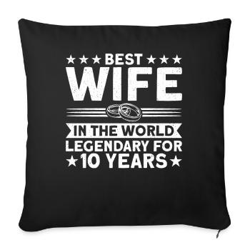 10 years married couple wedding anniversary gift - Sofa pillowcase 17,3'' x 17,3'' (45 x 45 cm) - black - Front