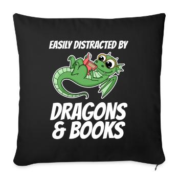 Livre Livres Dragon Dragon Cadeau - Housse de coussin décorative 45 x 45 cm - noir - Devant