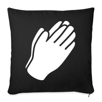 Hands symbol - Sofa pillowcase 17,3'' x 17,3'' (45 x 45 cm) - black - Front