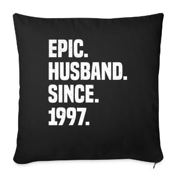 25 years married couple wedding anniversary gift - Sofa pillowcase 17,3'' x 17,3'' (45 x 45 cm) - black - Front