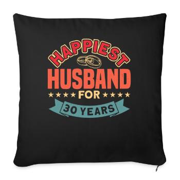 Retro 30Th anniversary couple wedding anniversary gift - Sofa pillowcase 17,3'' x 17,3'' (45 x 45 cm) - black - Front