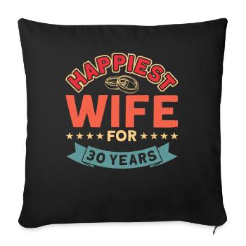 Retro Couple Wedding Anniversary 30Th anniversary gift - Sofa pillowcase 17,3'' x 17,3'' (45 x 45 cm) - black - Front