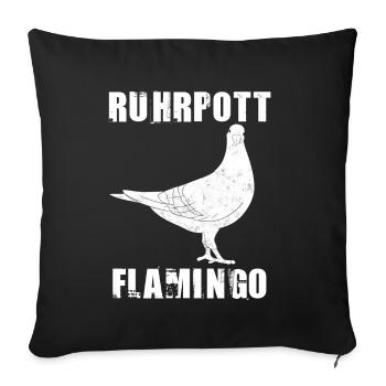 Ruhrpott Flamingo Ruhrgebiet Taube - Sofakissenbezug 45 x 45 cm - Schwarz - Vorne