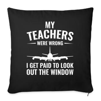 Airplane Pilot Flying Pilot Pilot Gift - Sofa pillowcase 17,3'' x 17,3'' (45 x 45 cm) - black - Front