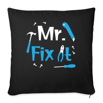 M. Fix It Carpenter Handyman Plombier Papa Day - Housse de coussin décorative 45 x 45 cm - noir - Devant