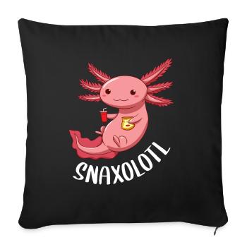 Snaxolotl Snacks Axolotl - Sofa pillowcase 17,3'' x 17,3'' (45 x 45 cm) - black - Front