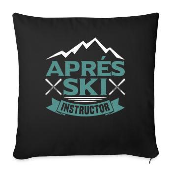 Moniteur d’après-ski - Housse de coussin décorative 45 x 45 cm - noir - Devant