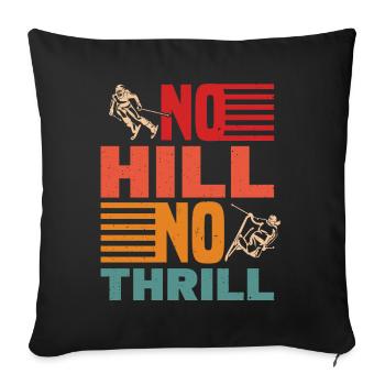 Skieurs Ski alpin - Housse de coussin décorative 45 x 45 cm - noir - Devant