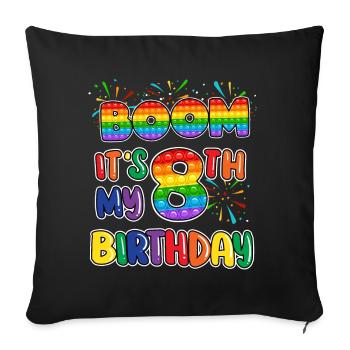 Boom C’est mon 8e anniversaire Huit - Housse de coussin décorative 45 x 45 cm - noir - Devant