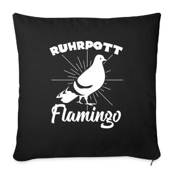 Ruhrpott Flamingo Tauben - Sofakissenbezug 45 x 45 cm - Schwarz - Vorne