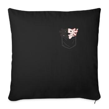 Axolotl en poche axolotls sucrés en poche poitrine - Housse de coussin décorative 45 x 45 cm - noir - Devant