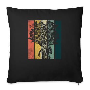Marguerites Daisy Summer Daisies Flower Garden - Sofa pillowcase 17,3'' x 17,3'' (45 x 45 cm) - black - Front